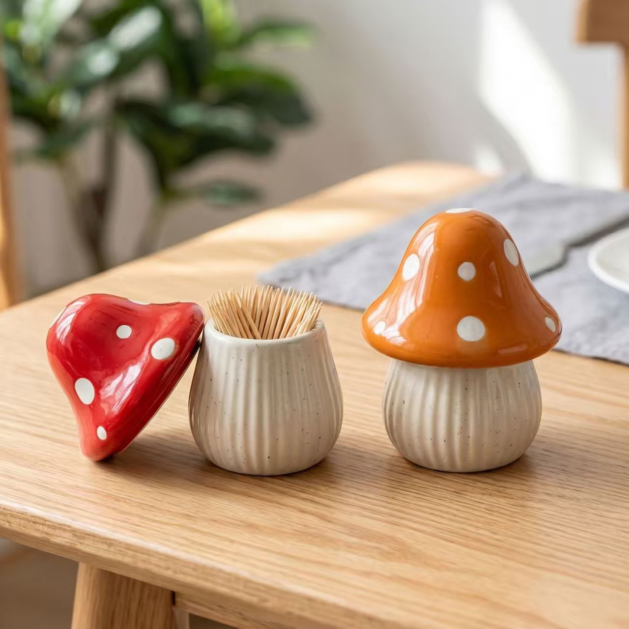 Cartoon Mushroom Ceramic Stora - Kitchen Gadgets Organizer review and price