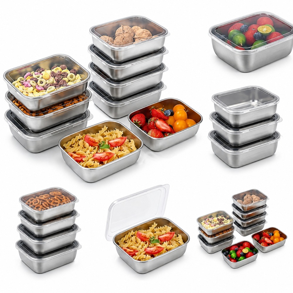 6PCS Stainless Steel Food Stor - Kitchen Gadgets Organizer review and price