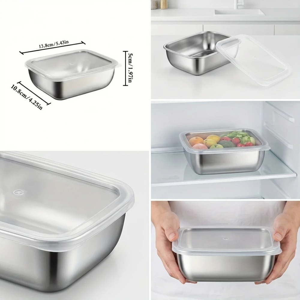 6PCS Stainless Steel Food Stor - Kitchen Gadgets Organizer review and price
