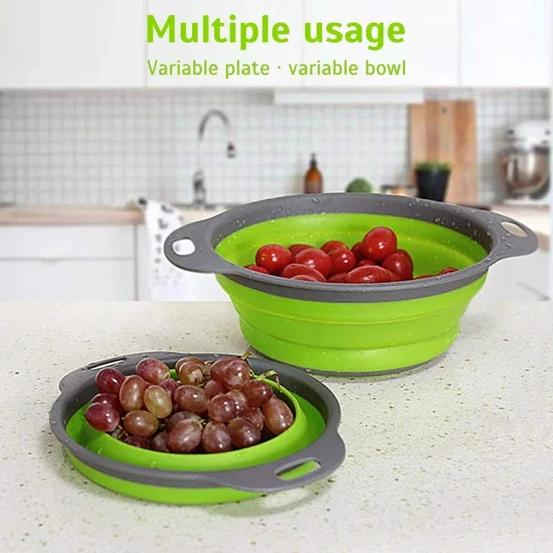 1Pc Foldable Silicone Strainer - Kitchen Gadgets Organizer review and price